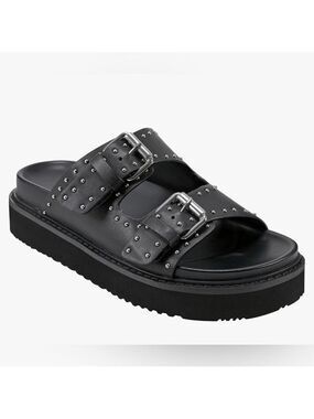 Marc Fisher LTD Women's Agusta Sandal leather lug sole thick straps Sz 7.5 NEW